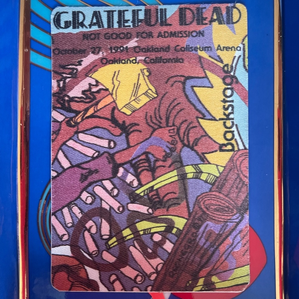 Grateful Dead Backstage Pass - rainforest destruction series. Oakland Coliseum